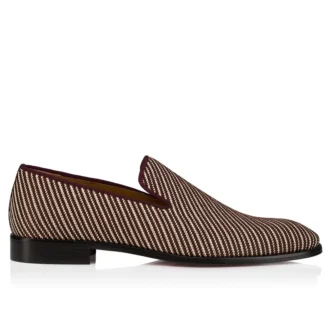 Danny Flex – Mocassini – Pelle di vitello e trama twill – Bianco e marrone – Uomo