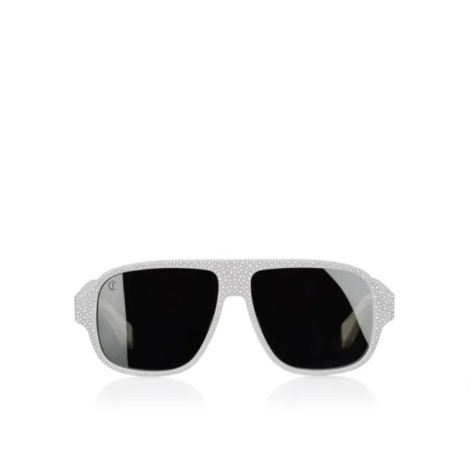 Diamond Roller Lb0032 – Occhiali da sole – Acetato – Bianco fumé