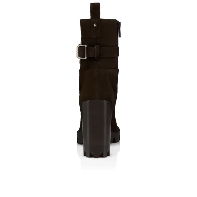 Dianouchette Lug – Stivali da 100 mm – Pelle di vitello rovesciata – Caffè – Donna