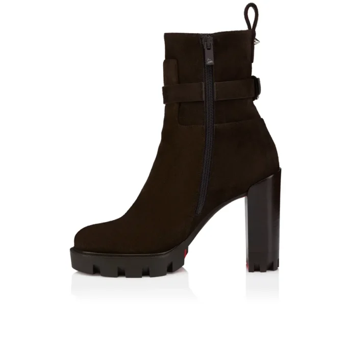 Dianouchette Lug – Stivali da 100 mm – Pelle di vitello rovesciata – Caffè – Donna