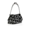 Eva Small – Borsa a tracolla – Veau Velours e strass a forma di diamante – Nero Eva Small – Borsa a tracolla – Veau Velours e strass a forma di diamante – Nero