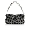 Eva Small – Borsa a tracolla – Veau Velours e strass a forma di diamante – Nero Eva Small – Borsa a tracolla – Veau Velours e strass a forma di diamante – Nero