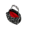 Eva Small – Borsa a tracolla – Veau Velours e strass a forma di diamante – Nero Eva Small – Borsa a tracolla – Veau Velours e strass a forma di diamante – Nero