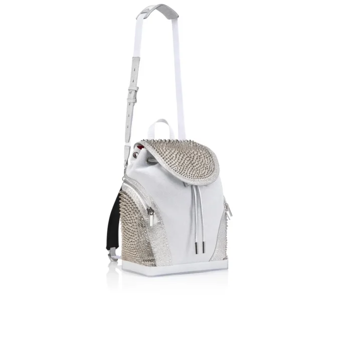 Explorafunk – Zaino – Pelle di vitello, glitter e pelle scamosciata – Bianco Explorafunk – Zaino – Pelle di vitello, glitter e pelle scamosciata – Bianco
