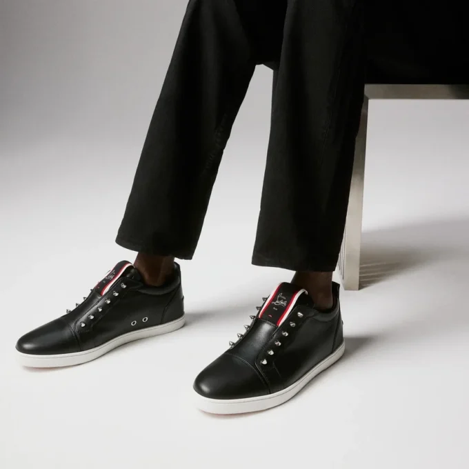 F.A.V Fique a Vontade – Sneakers slip-on – Pelle di vitello – Nero – Uomo