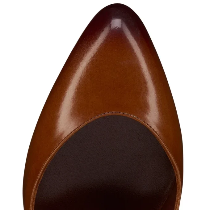 Fannylove Alta – Décolleté da 120 mm – Pelle di vitello patinata – Carmine scuro – Donna