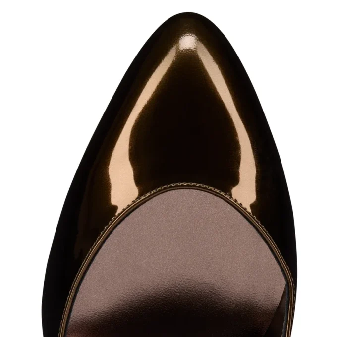 Fannylove – Décolleté da 100 mm – Pelle di vitello laminata – Bronzo – Donna Fannylove – Décolleté da 100 mm – Pelle di vitello laminata – Bronzo – Donna