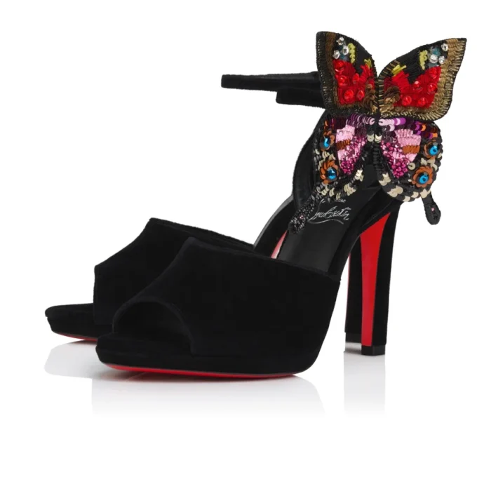 Farfa Luna – Sandali con cinturini da 120 mm – Velluto – Nero – Donna Farfa Luna – Sandali con cinturini da 120 mm – Velluto – Nero – Donna