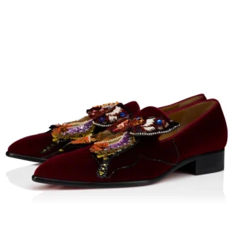 Farfajour – Mocassini – Velluto – Borgogna – Uomo Farfajour – Mocassini – Velluto – Borgogna – Uomo