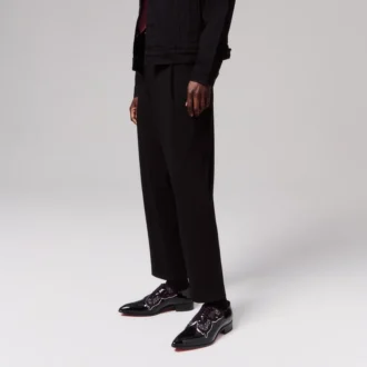 Farfarock – Oxford – Pelle di vitello verniciata e Veau Velours – Nero – Uomo