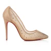 Follies Strass – Décolleté da 100 mm – Rete, pelle scamosciata e strass – Seta chiara – Donna Follies Strass – Décolleté da 100 mm – Rete, pelle scamosciata e strass – Seta chiara – Donna