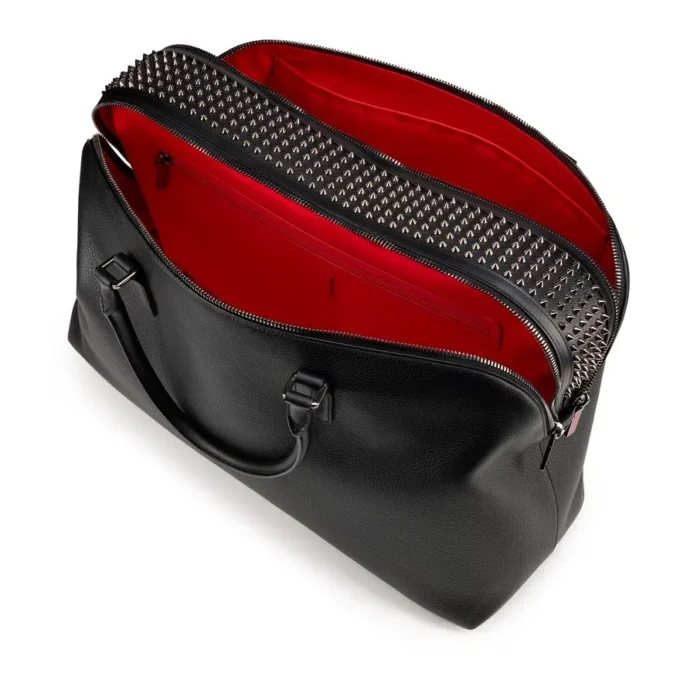 Funky – Borsa da viaggio – Pelle di vitello martellata e borchie – Nero Funky – Borsa da viaggio – Pelle di vitello martellata e borchie – Nero