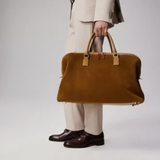 Funky – Borsa da viaggio – Pelle di vitello rovesciata e borchie – Rhea