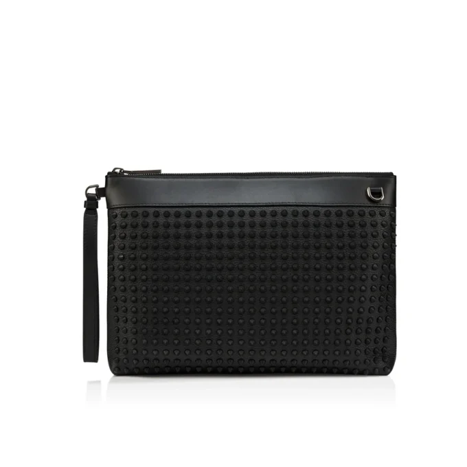 Funky – Pochette – Pelle di vitello martellata e borchie – Nero Funky – Pochette – Pelle di vitello martellata e borchie – Nero