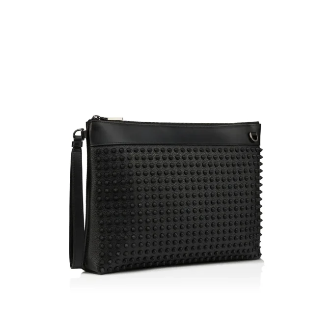 Funky – Pochette – Pelle di vitello martellata e borchie – Nero Funky – Pochette – Pelle di vitello martellata e borchie – Nero