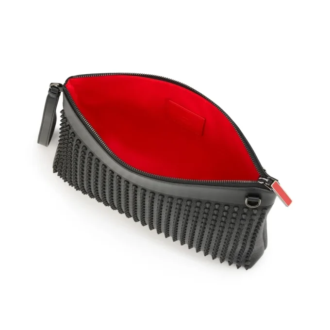 Funky – Pochette – Pelle di vitello martellata e borchie – Nero Funky – Pochette – Pelle di vitello martellata e borchie – Nero