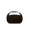 Funky – Pochette – Pelle di vitello rovesciata e borchie – Caffè Funky – Pochette – Pelle di vitello rovesciata e borchie – Caffè