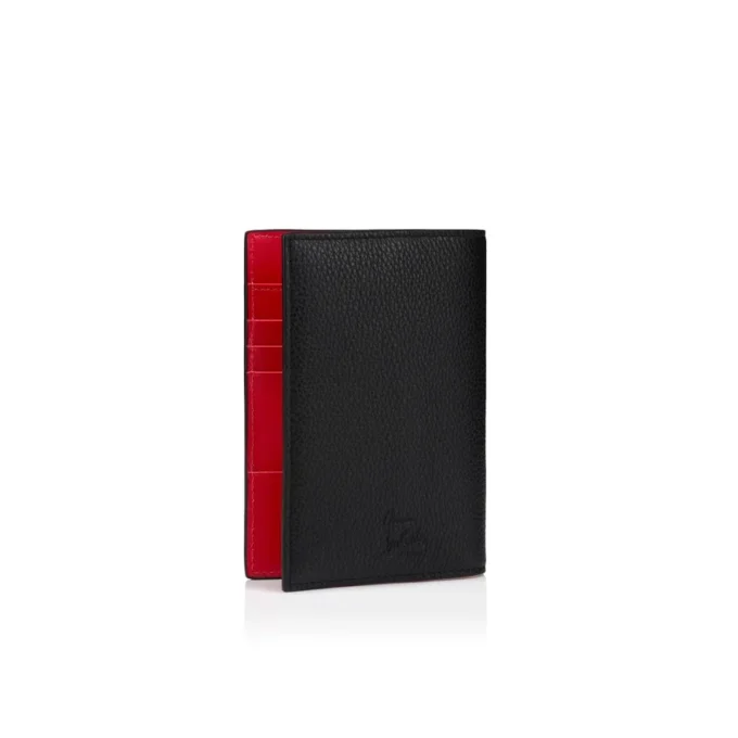 Funky – Portapassaporto – Pelle di vitello martellata e borchie – Nero