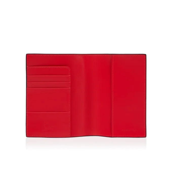 Funky – Portapassaporto – Pelle di vitello martellata e borchie – Nero