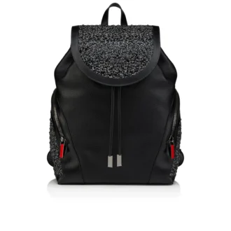 Funky – Zaino – Pelle di vitello martellata, strass e borchie – Nero