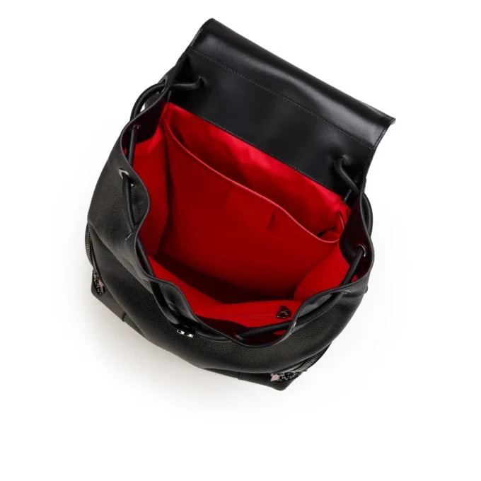 Funky – Zaino – Pelle di vitello martellata, strass e borchie – Nero Funky – Zaino – Pelle di vitello martellata, strass e borchie – Nero