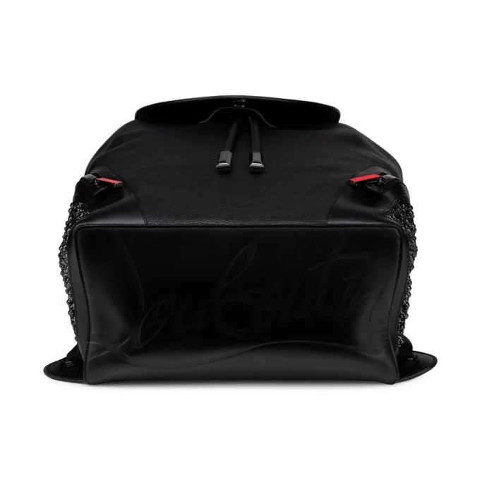 Funky – Zaino – Pelle di vitello martellata, strass e borchie – Nero Funky – Zaino – Pelle di vitello martellata, strass e borchie – Nero