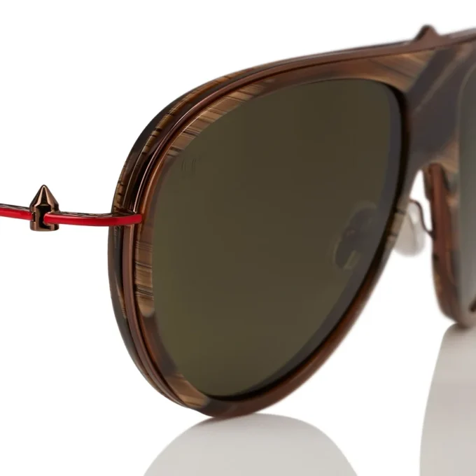 Greggo Lb0004 – Occhiali da sole – Metallo – Corno marrone