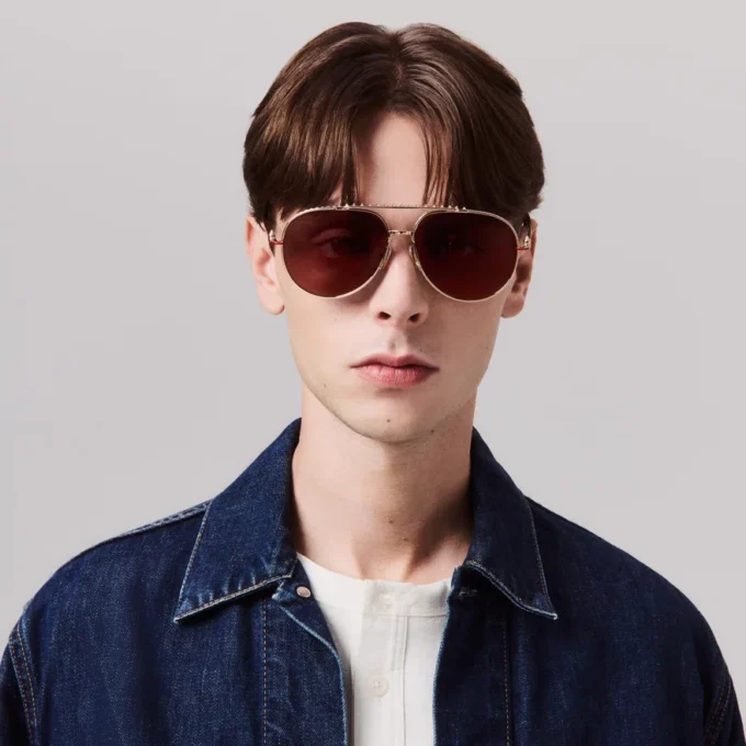 Greggo Lb0029 – Occhiali da sole – Metallo – Oro fumé