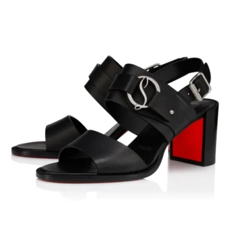 Her in Roma – Sandali con tacco da 70 mm – Pelle di vitello cerata – Nero – Donna Her in Roma – Sandali con tacco da 70 mm – Pelle di vitello cerata – Nero – Donna