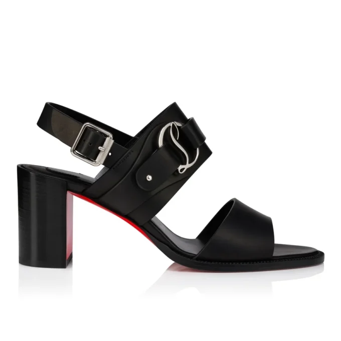 Her in Roma – Sandali con tacco da 70 mm – Pelle di vitello cerata – Nero – Donna Her in Roma – Sandali con tacco da 70 mm – Pelle di vitello cerata – Nero – Donna