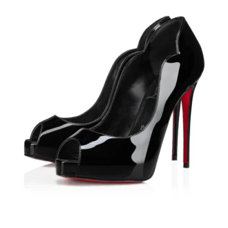 Hot Chick Alta – Décolleté con punta aperta da 120 mm – Pelle di vitello verniciata – Nero – Donna Hot Chick Alta – Décolleté con punta aperta da 120 mm – Pelle di vitello verniciata – Nero – Donna