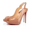 Hot Chick Sling Alta – Décolleté con cinturino posteriore da 120 mm – Pelle di vitello verniciata – Blush – Donna