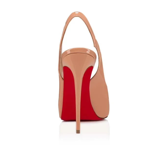 Hot Chick Sling Alta – Décolleté con cinturino posteriore da 120 mm – Pelle di vitello verniciata – Blush – Donna