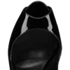 Hot Chick Sling Alta – Décolleté con cinturino posteriore da 120 mm – Pelle di vitello verniciata – Nero – Donna