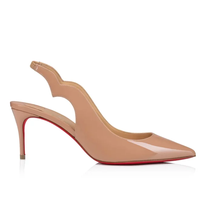 Hot Chick Sling – Décolleté con cinturino posteriore da 70 mm – Pelle di vitello verniciata – Blush – Donna