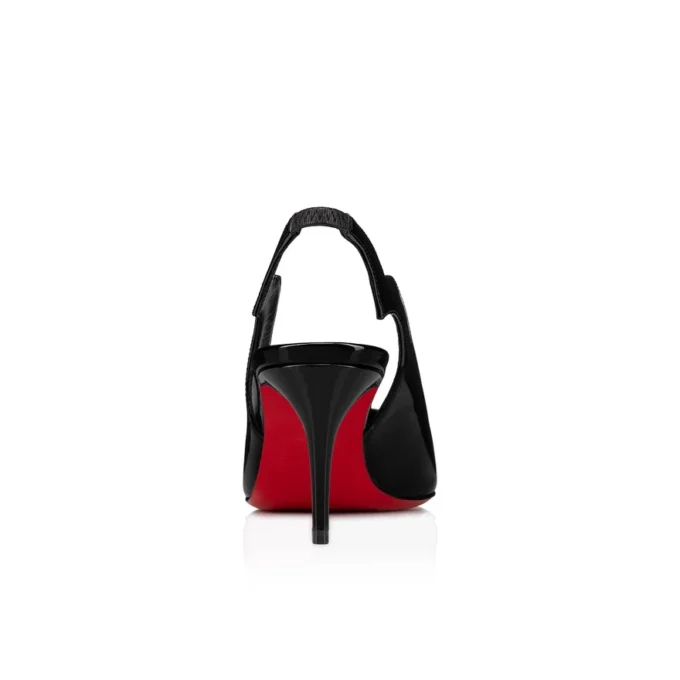 Hot Chick Sling – Décolleté con cinturino posteriore da 70 mm – Pelle di vitello verniciata – Nero – Donna