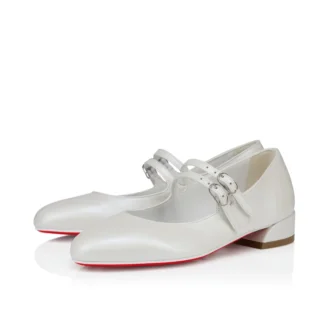 Jane Fille – Ballerine – Pelle nappa perlata – Bianco – Bambini