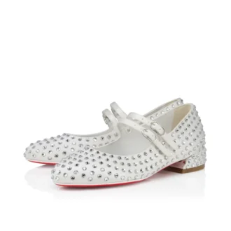 Jane Fille Strass Boum – Ballerine – Raso crepe e strass – Avorio – Bambini