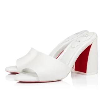 Jane Mule – Mules 85 mm – Pelle di agnello nappa – Bianco – Donna Jane Mule – Mules 85 mm – Pelle di agnello nappa – Bianco – Donna