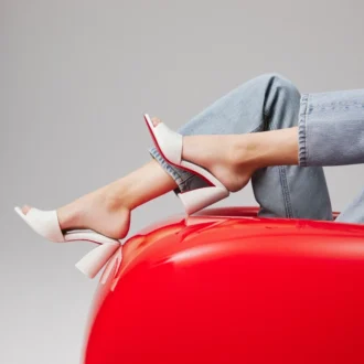 Jane Mule – Mules 85 mm – Pelle di agnello nappa – Bianco – Donna Jane Mule – Mules 85 mm – Pelle di agnello nappa – Bianco – Donna