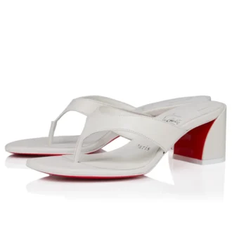 Janetonga – Infradito da 55 mm – Pelle di agnello nappa – Bianco – Donna Janetonga – Infradito da 55 mm – Pelle di agnello nappa – Bianco – Donna