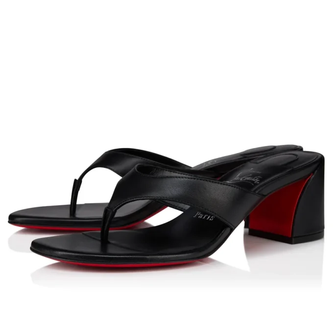Janetonga – Infradito da 55 mm – Pelle di agnello nappa – Nero – Donna Janetonga – Infradito da 55 mm – Pelle di agnello nappa – Nero – Donna