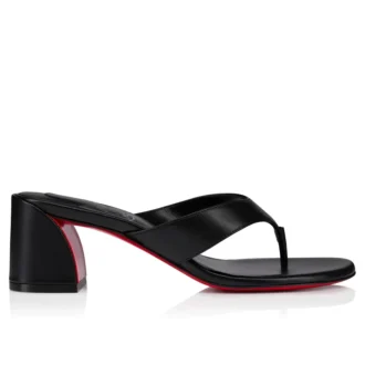 Janetonga – Infradito da 55 mm – Pelle di agnello nappa – Nero – Donna Janetonga – Infradito da 55 mm – Pelle di agnello nappa – Nero – Donna
