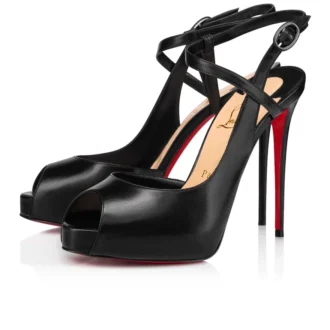 Jenlove Alta – Décolleté open-toe da 120 mm – Pelle di capretto – Nero – Donna