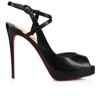 Jenlove Alta – Décolleté open-toe da 120 mm – Pelle di capretto – Nero – Donna