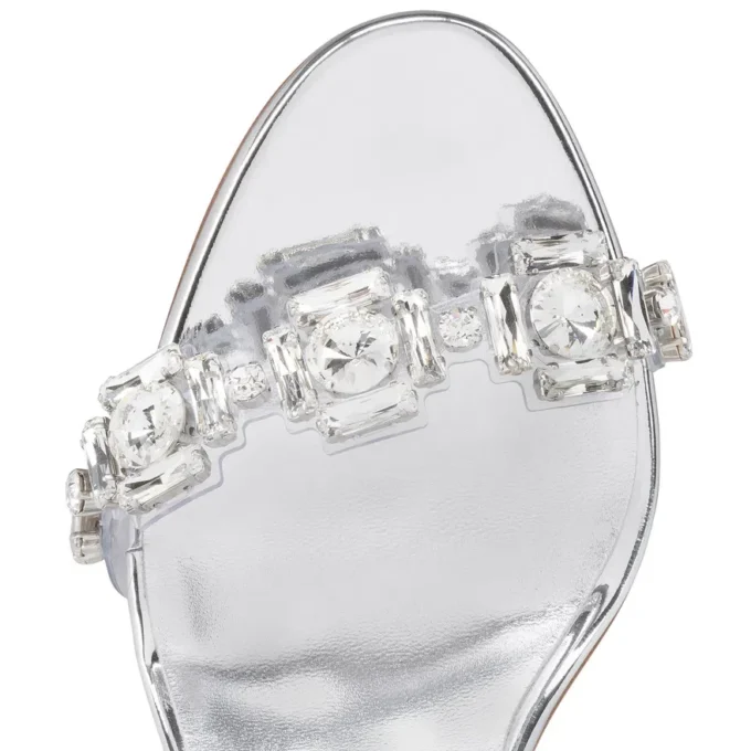 Just Jewel – Sandali da 85 mm – TPU e pelle di vitello laminata – Cristalli – Donna