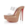 Just Nothing Alta – Mules da 150 mm – TPU e pelle di vitello verniciata – Blush – Donna