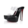 Just Nothing Alta – Mules da 150 mm – TPU e pelle di vitello verniciata – Nero – Donna