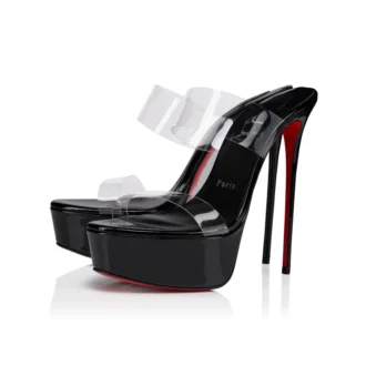 Just Nothing Alta – Mules da 150 mm – TPU e pelle di vitello verniciata – Nero – Donna Just Nothing Alta – Mules da 150 mm – TPU e pelle di vitello verniciata – Nero – Donna