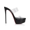 Just Nothing Alta – Mules da 150 mm – TPU e pelle di vitello verniciata – Nero – Donna